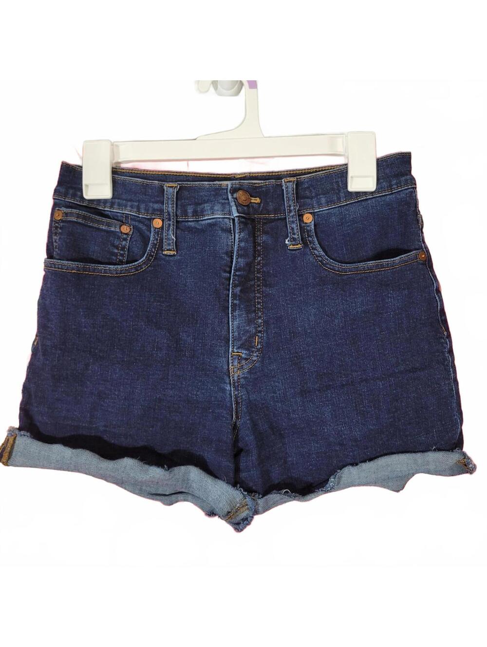 Madewell High-Rise Dark Wash Denim Shorts – Size 28